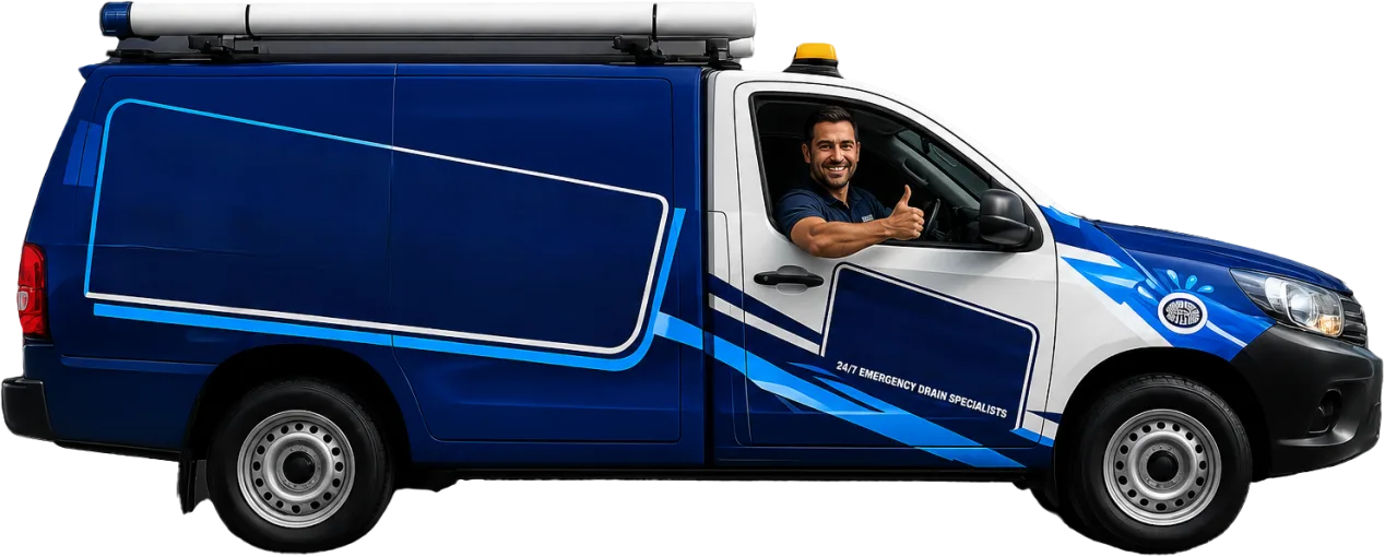 Our drain service van out on a Penrith job